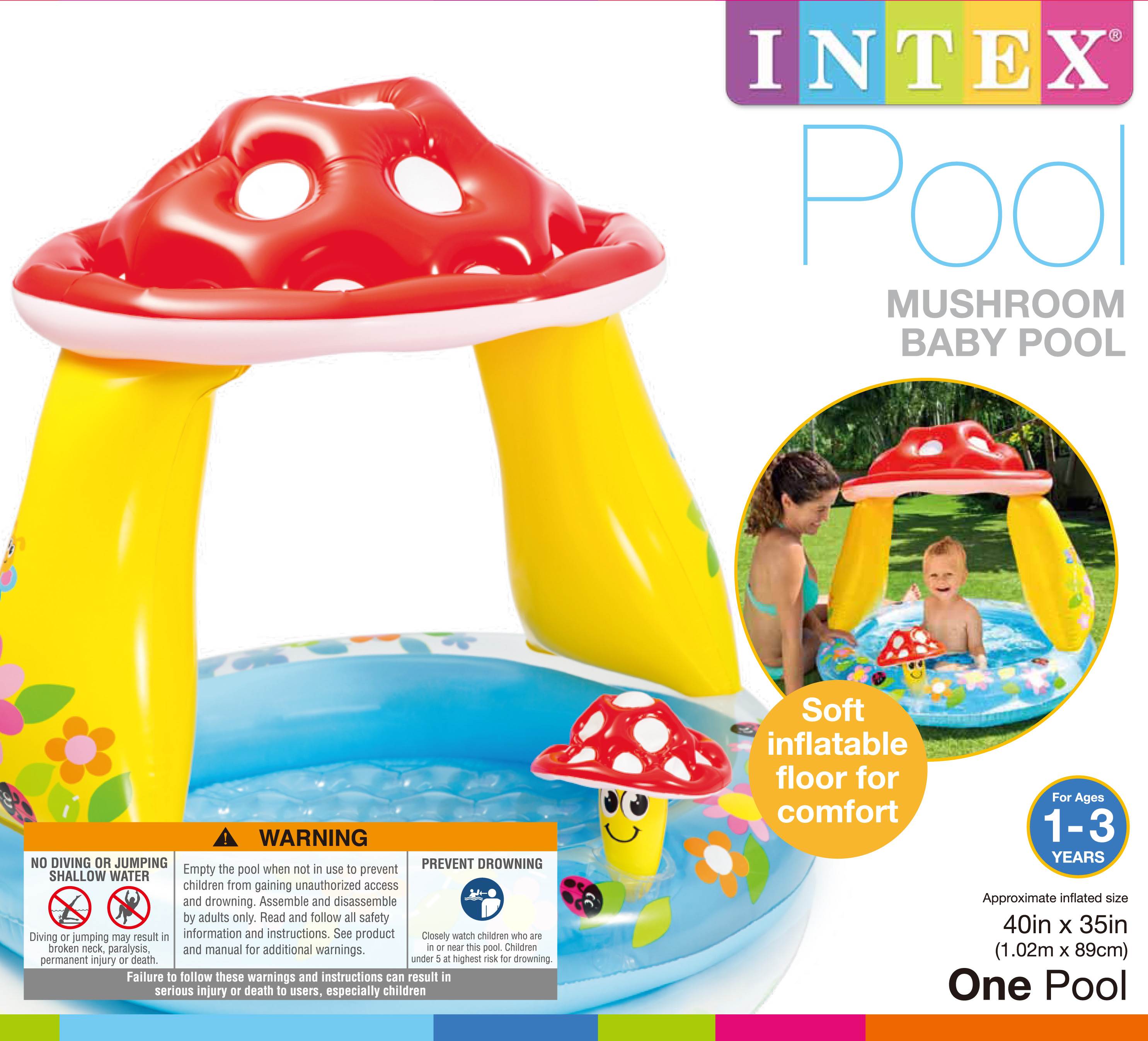 Intex Inflatable Mushroom Water Play Center Kiddie Baby Swimming Pool Ages 1-3 - image 4 of 5
