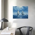 thumbnail image 3 of COMIO  Framed canvas wall art for living room bathroom bedroom Wall Art Decor Ocean landscape sailboat abstract Canvas painting Ready to Hang Office Home Decoration sea poster Pictures Wall Artworks, 3 of 4