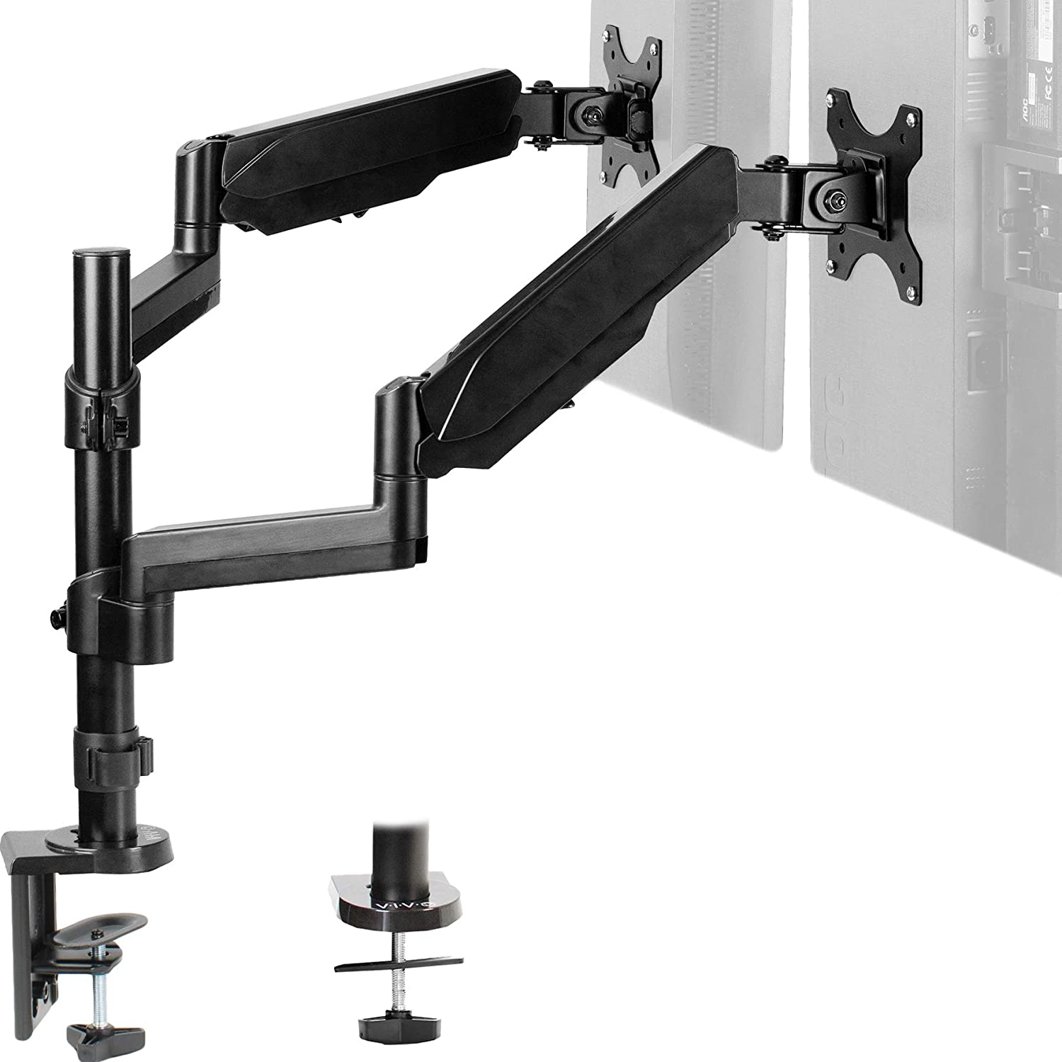 VIVO Dual Arm Computer Monitor Desk 