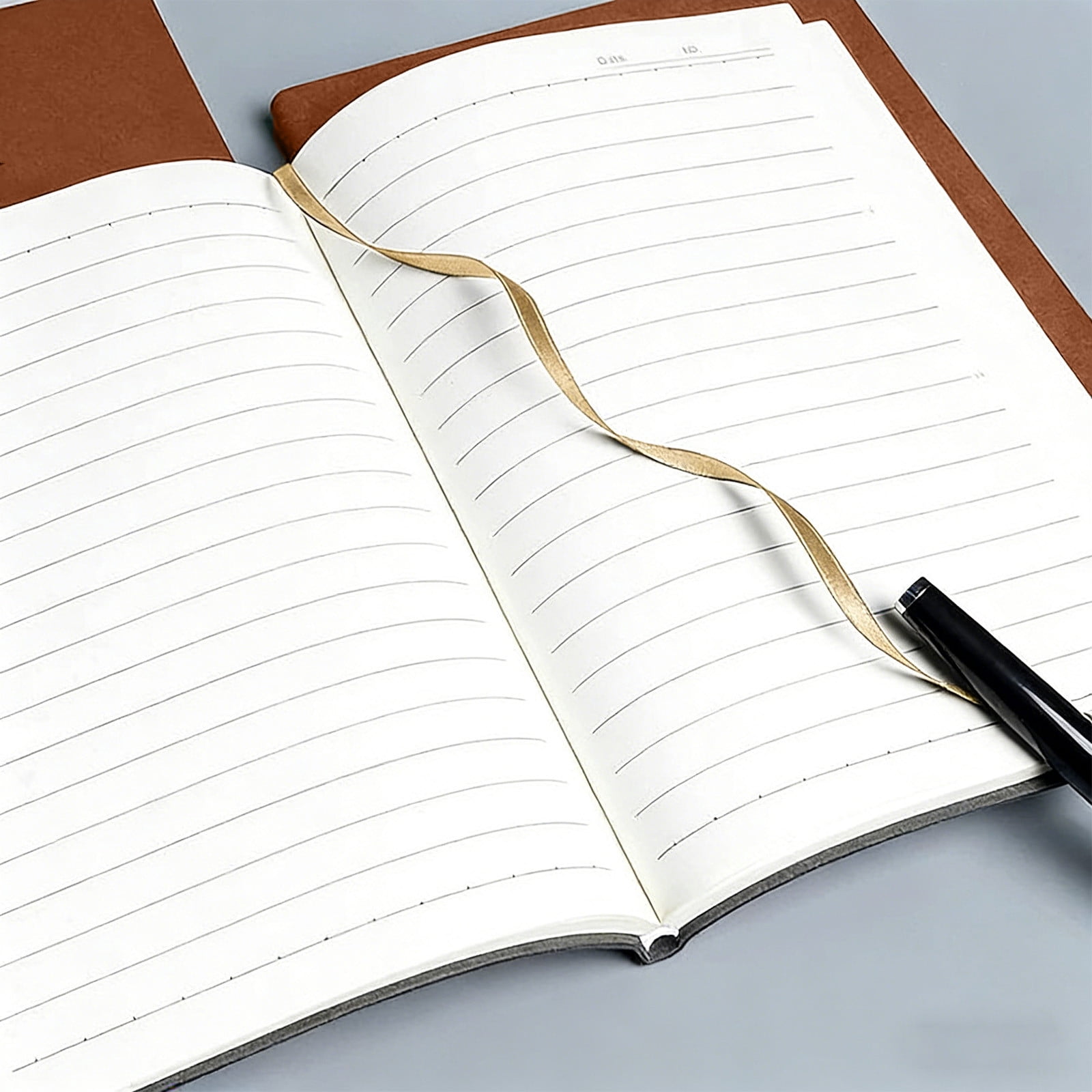 COM1950s Faux Leather A5 Notebook, Metal Ring Binder Notebook With Thick Paper, Refillable Journal For Business And School Use