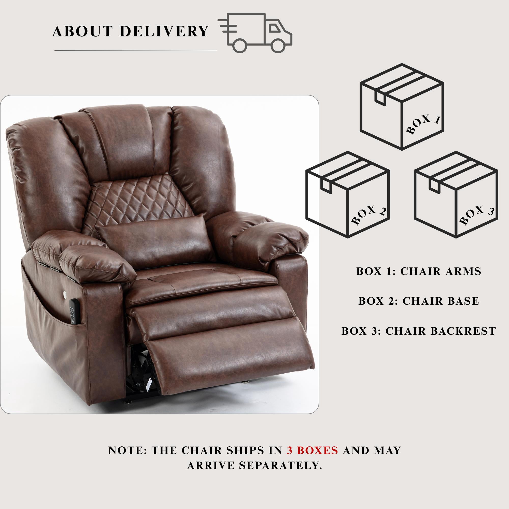 Air Compression Massage Recliner Power Lift Chair for Elderly Adults Big Man Recliners 400 lbs with Heat Arm Storgage Cup Holders Lay Flat Power Recliner with USB Type-C