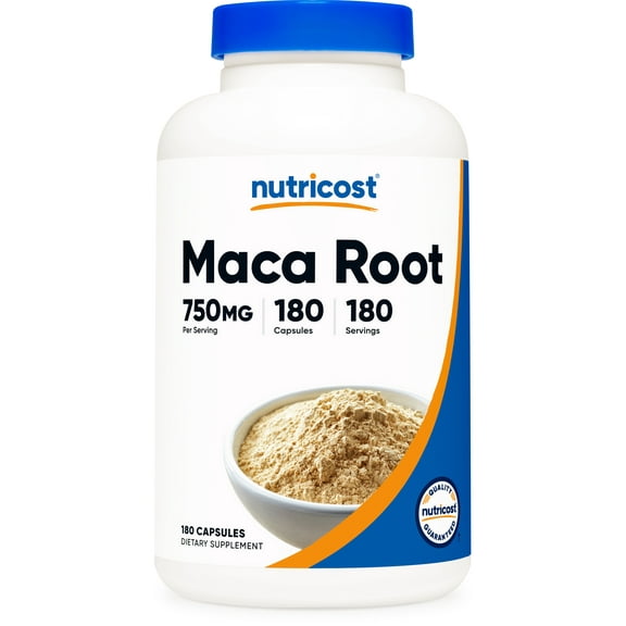 Nutricost Maca Root 750mg, 180 Capsules, 180 Servings - Vegetarian Supplement