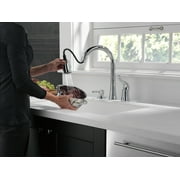 Delta Kate Single Handle Pull-Down Kitchen Faucet with Soap Dispenser in Chrome 16970-SD-DST