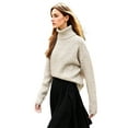 thumbnail image 2 of PAOLA RIBONI Versatile Turtleneck Pullover Sweater With Lurex Knots In Trendy Colors Relaxed Fit Crafted From Premium Blends Comfort And Style Combined, 2 of 9