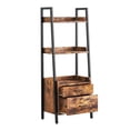 thumbnail image 1 of Fabato 3 Tier Display Bookcase w/Ladder Shelves & Metal Frame, Rustic Brown, 1 of 6
