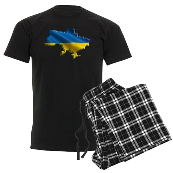 CafePress - Ukraine Pride Love Ukrainian Flag Pajamas - Men's Dark Loose Fit Cotton Pajama Set