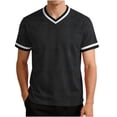 thumbnail image 3 of Kojanyu Men's V-Neck Short Sleeve Shirts Contrast Trim Ringer Tees 2026 Casual Summer Tops Plus Size S-3XL, 3 of 9