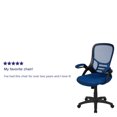 thumbnail image 2 of High Back Blue Mesh Ergonomic Swivel Office Chair with Black Frame and Flip-up Arms, 2 of 9