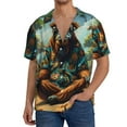 thumbnail image 3 of Fotbe Forest Meditating Gorilla print Short Sleeve Button Down Shirts for Men Casual Summer Beach Wrinkle Free Shirt-Medium, 3 of 7