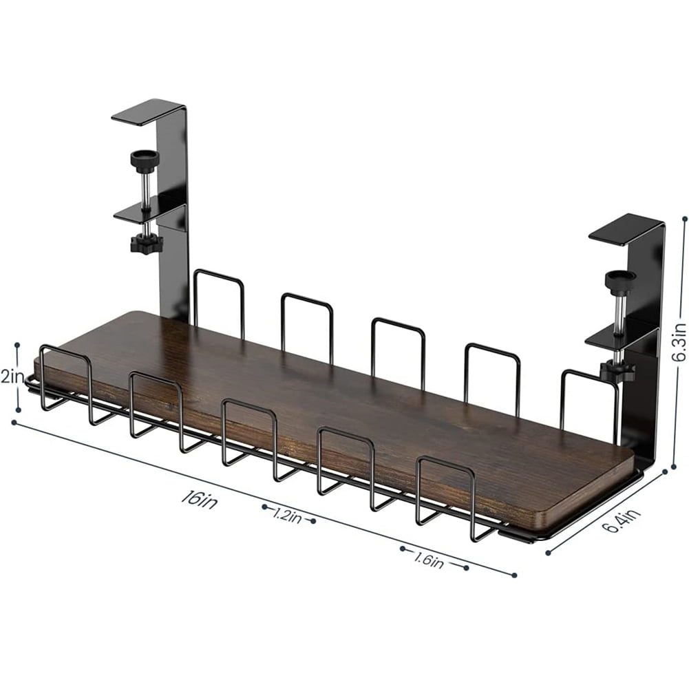 Kadyn 1 Tier Cable Management Tray, Under Table Cable Management Rack for Office, Study, Brown Under Desk Basket Cable Storage Rack Kadyn 1 Tier Cable Management Tray, Under Table Cable Management Rack for Office, Study, Brown Under Desk Basket Cable Storage Rack