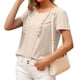 thumbnail image 4 of Qarigey Mujer Camiseta Verano Cuello Manga Corta Volantes Casual Top Suelto Prendas para la parte del cuerpo albaricoque M, 4 of 6