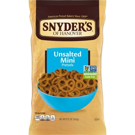 Snyder's of Hanover Pretzels, Unsalted Mini Pretzels, 9.25 oz
