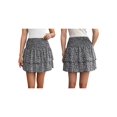 thumbnail image 3 of Women's Floral Ruffle Tiered Mini High Waist Cute Short Wavy Skirt for Daily Wear Black S, 3 of 7