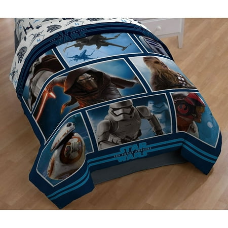 Star Rocket Twin Comforter - Star Wars Twin Comforter The Force Awakens Live Action Blue Bedding