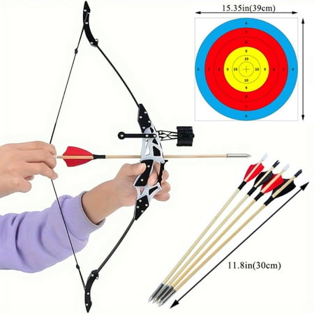 Clianle Archery Mini Bow and Arrow Set Mini Recurve Bow Hunting Longbow Mini Compound Bow Right Left Hand for Shooting Practice