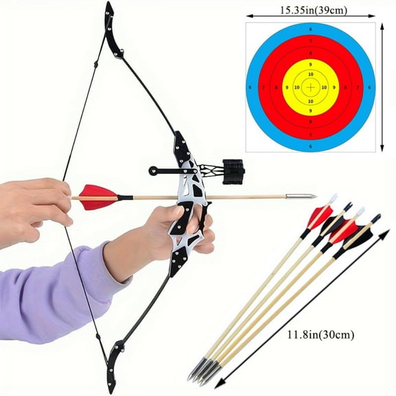 Clianle Archery Mini Bow and Arrow Set Mini Recurve Bow Hunting Longbow Mini Compound Bow Right Left Hand for Shooting Practice