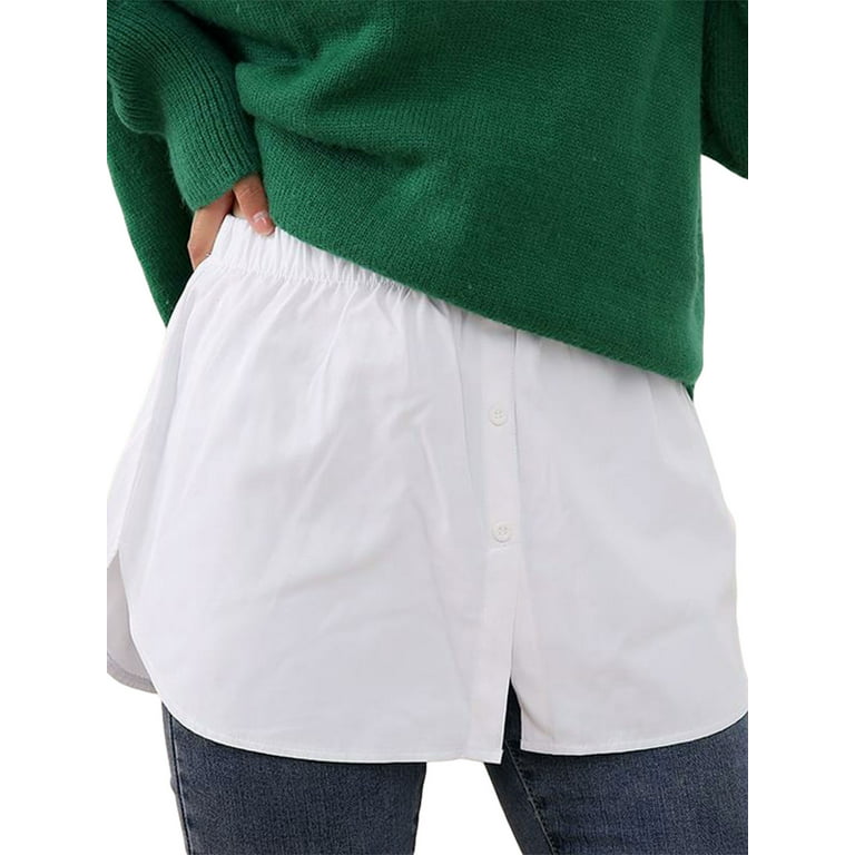 Sunisery Women Adjustable Layering Half-Length Skirt Fake Top