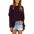 thumbnail image 5 of Oversized T Shirts for Women Batwing Long Sleeve Crew Neck Pullover Tunic Tops Fall Fashion Dressy Casual Pullover Blouses, 5 of 6