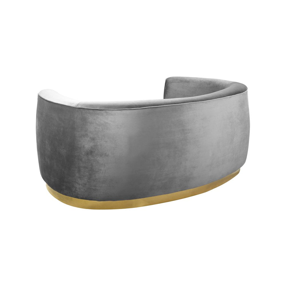 Meridian Furniture Julian Contemporary Velvet Loveseat in Gray