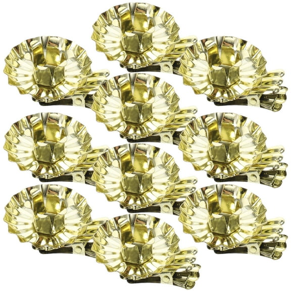 Raindrops 10Pcs Decorative Golden Iron Candle Clips for Christmas Tree and Home Accessories with Stable Clamping
