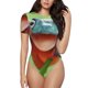 thumbnail image 1 of Balery Flying Frog On Branch Body de cuello redondo de manga corta para mujer Tops de manga corta Tops básicos-Medium, 1 of 7