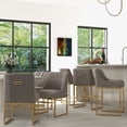 thumbnail image 3 of SEYNAR Modern Velvet Dining Chairs Set of 2, Upholstered Kitchen Side Chairs Accent Chairs for Living Room with Metal Frame（Grey）, 3 of 5