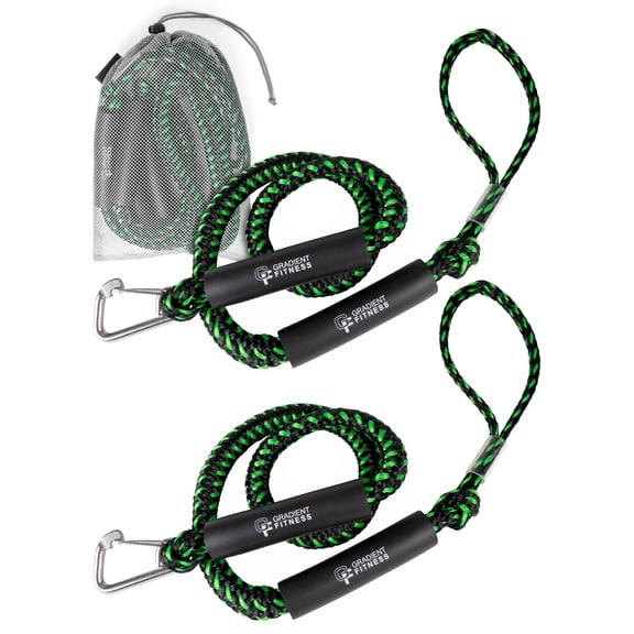 Gradient Fitness Bungee Dock Line (6' - 2 Pack) | Marine Rope Boat Dock Lines Make Docking & Boarding Easy for Jetski, Kayak, Pontoon. Boat Accessorie. Mooring Boat Rope Absorbs Shock…
