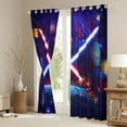thumbnail image 3 of jejeloiu Galaxy Stars Planet Black Out Curtains,Fashion Gamer Gaming Curtains Pack of 2 (42x63 Each),Purple Red Blue Bedroom Curtains For Teens,Luxury Bedroom Decor, 3 of 6
