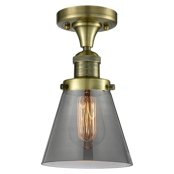 Innovations Lighting 517-1Ch / Small Cone 1 Light 6-1/2" Wide Semi-Flush Ceiling Fixture -