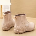 thumbnail image 5 of Caywon Women's Ankle Rain Boots Waterproof PVC Round Toe Slip On Short Booties Thick Sole Non Slip Garden Shoes Outdoor Wet Weather Casual Daily Botines Mujer, 5 of 9