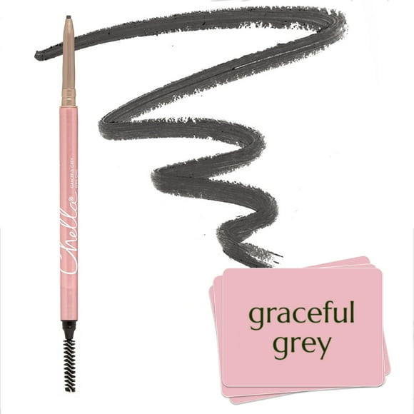 Lápiz para cejas Chella Brow Definer, fácil de usar, color gris