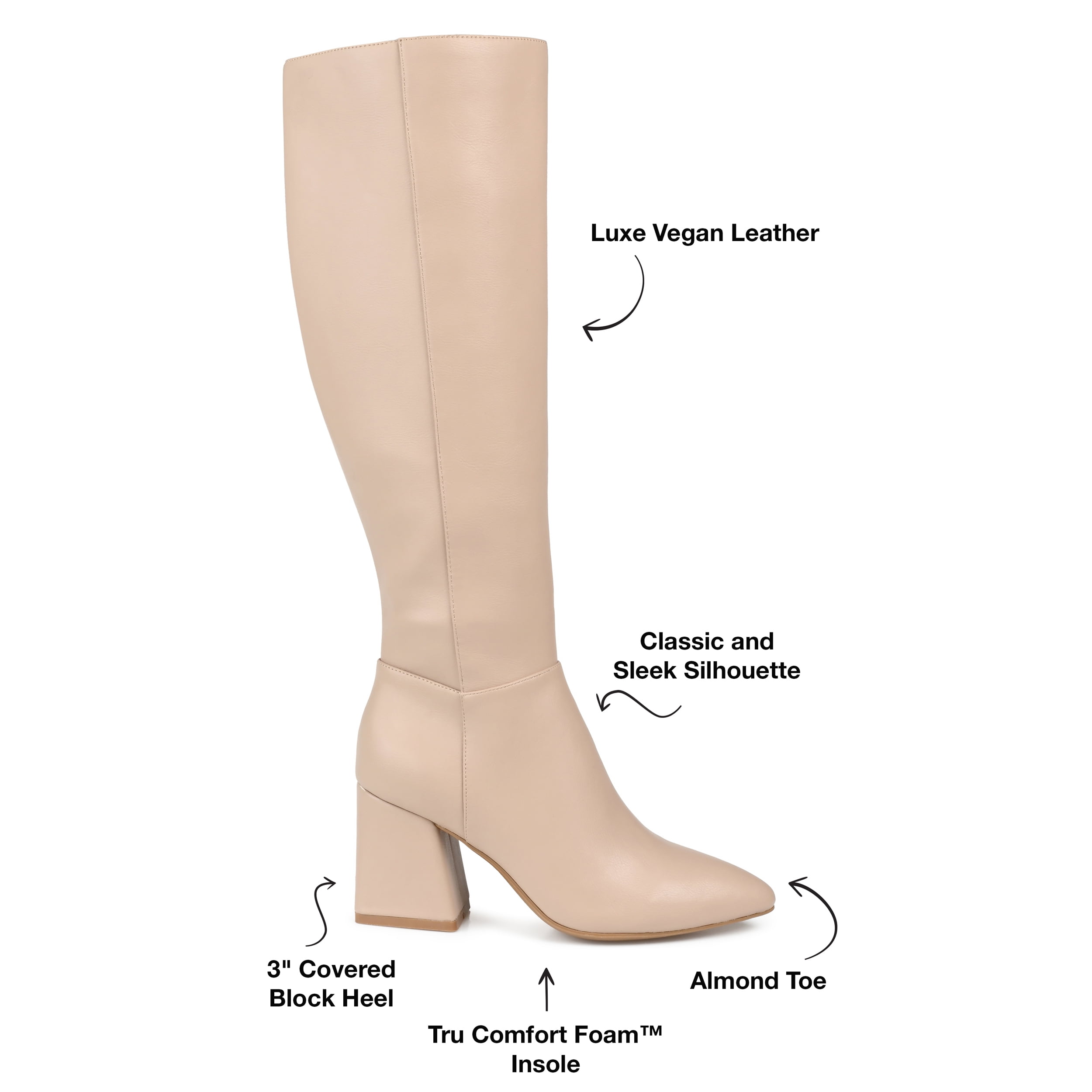 Journee Womens Landree Block Heel Knee High Boots