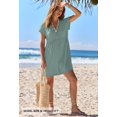 thumbnail image 6 of Merokeety Summer Rompers for Women Casual V Neck Shorts Overalls Loose Fit Onesie with Pockets, Sage S, 6 of 6