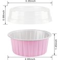 thumbnail image 2 of POWKOL Moldes desechables para ramequines, 5 colores surtidos, 50 unidades, mini moldes de aluminio para hornear con tapas, moldes para cupcakes, moldes para tartas de queso, moldes para flan,, 2 of 6