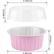 thumbnail image 2 of POWKOL Moldes desechables para ramequines, 5 colores surtidos, 25 mini moldes de aluminio para hornear con tapas, moldes para cupcakes, moldes para tartas de queso, moldes para flan, recipientes de, 2 of 6