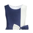 thumbnail image 4 of Girls Dress Color Block Contrast Bow Tie Everyday Party 12 Years, 4 of 5