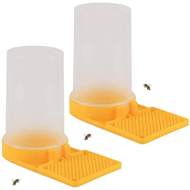 Alimentador de agua para abejas, 2 uds. Alimentador de entrada de abejas Sistema de alimentación líquida Dispensador de agua de plástico Colmena Tazón de entrada para beber, Accesorios para equipos d TUNC Sencillez