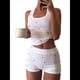 thumbnail image 3 of Conjunto de Shorts Deportivos Ajustados para Mujer: Top Sin Mangas y Shorts Flores Rojas S, 3 of 8