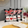 thumbnail image 4 of Hugs and es Pillow Covers 18x18 Inch Set of 2 Valentine’s Day Black White Buffalo Plaid Heart Vase Decorations Pillow Cases Cotton Linen Holiday Farmhouse Cushion Cover for Sofa Couch, 4 of 6