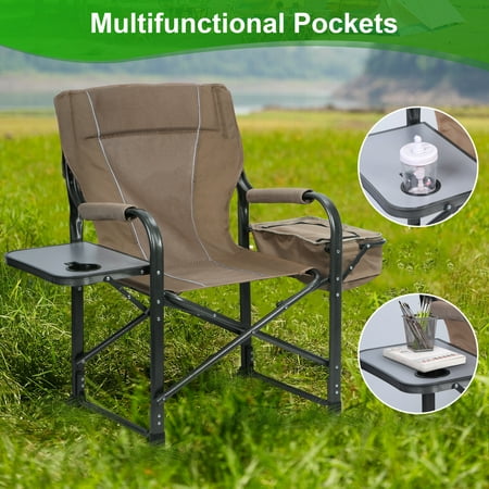 Fogcroll Fishing Chairs Hunting Chair Folding Ice Fishing Chair for Adults Outdoor Camping Chair Leg Adjustable with Cooler Bag and Storage Bag for Ice Fishing Camp Lawn Patio Garden