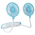 thumbnail image 2 of Portable Neck Fan, 360 Degree Adjustable Personal Fan, Rechargeable Hands-Free Wearable Fan for Working Office Reading Travel Outdoor Sports, Dual Head Rotatable Face Fan for Women Men, Blue, 2 of 8