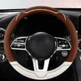thumbnail image 5 of YUVA Thin Anti-Slip Car Steering Wheel Cover, Leather, 14.96x14.96in, Pink/Blue/Black/Red/Coffee, 4-Season Use, Fits 36-40cm Wheels, 5 of 6