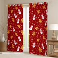 thumbnail image 2 of Homewish Cartoon Xmas Snowman Black Out Curtains,Sweet Christmas Cnady Cane Curtains Pack of 2 (42x63 Each),Red White Bedroom Curtains For Girls,Luxury Bedroom Decor, 2 of 6