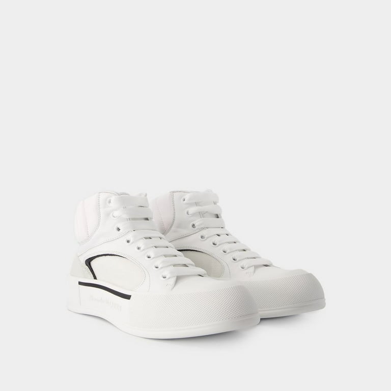 スニーカー Oversized Sneakers - Alexander McQueen - Leather - White/Bla Alexander Mcqueen Oversized Sneakers - Leather - White/Black