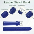 thumbnail image 3 of Correas de reloj de cuero Uxcell para hombres y mujeres, correa de reloj de liberación rápida de 18 mm, correa de reloj de cuero plana y delgada elegante con herramientas para correas, azul, 3 of 7