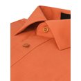 thumbnail image 4 of Men's Slim Fit Button Up Long Sleeve Solid Dress Shirt - Orange - XL (17-17.5) 32/33 sleeve, 4 of 5
