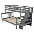 thumbnail image 6 of imerelez Stairway Twin-Over-Full Bunk Bed with Storage and Guard Rail for Bedroom, Gray color, 6 of 9