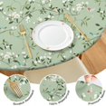 thumbnail image 2 of Round Tablecloth with Elastic Border and Vibrant Floral Print, Soft Water-Resistant Polyester Fabric, Fits 44-52 Inch Tables, Big Size, 2 of 4
