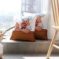 thumbnail image 6 of LALILO Throw Pillow Covers Happy Pig Chef With Simple Single Pig Cushion Cover 18" x 18", 1107 Pack, 6 of 6