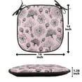 thumbnail image 5 of Floral Chair Seating Cushion, Demonstration of Romantic Pattern with Lineart Flowers Scenery, Soft Seat Pads for Office with Anti-slip Backing, 16"x16", Pale Pink Charcoal Grey, by Ambesonne, 5 of 7